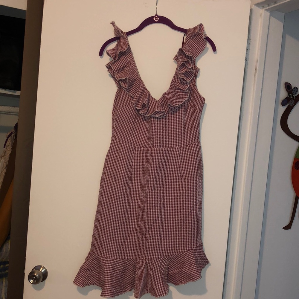 Gingham sundress with ruffles